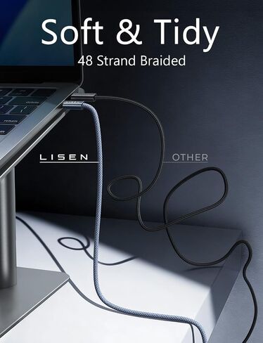 LISEN 90W USB C Car Charger & 240W C-C Cable [6.6FT, 2-Pack] in Kuwait
