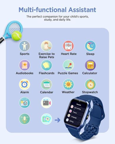 RUXINGX Kids Smart Watch No APP, 1.52" Smart Watch Fitness Trackers (Blue) in Kuwait