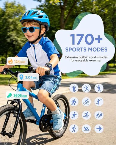 RUXINGX Kids Smart Watch No APP, 1.52" Smart Watch Fitness Trackers (Blue) in Kuwait