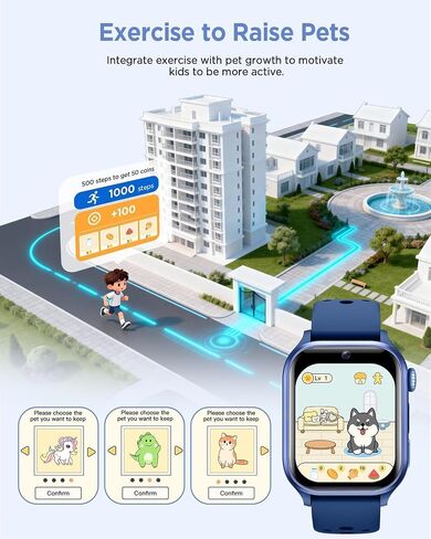 RUXINGX Kids Smart Watch No APP, 1.52" Smart Watch Fitness Trackers (Blue) in Kuwait