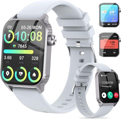 Smart Watch for Men, 120 Sports Modes Smartwatch with 1.83" HD, Alexa Built-in, Heart Rate/Sleep Monitor, IP67 Waterproof, Bluetooth Call & Music Control Fitness Watch for iPhone/Android (Gray) in Saudi Arabia