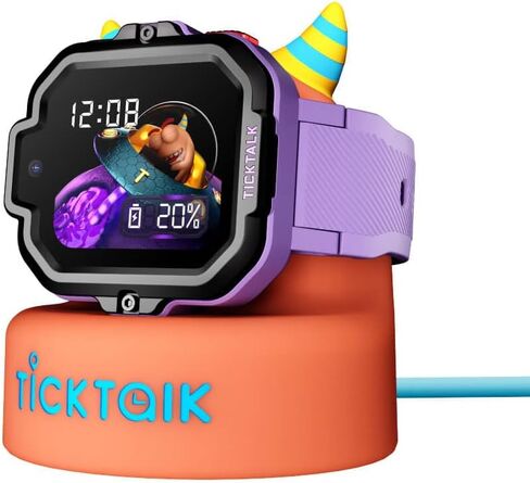 ساعة TickTalk 5 الخلوية الذكية للأطفال (شبكة AT&T) مع جهاز تعقب GPS ومكالمات الفيديو وحزمة قاعدة الطاقة - مع تطبيقات مجانية للوالدين - للأعمار من 3 سنوات فما فوق in Kuwait