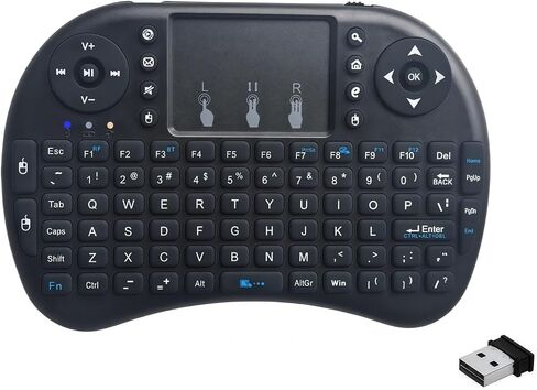 i8 2.4G Mini Wireless Keyboard, Air Mouse Portable Combo with Touchpad Mouse for Android TV Box/Smart TV/Windows PC/HTPC/Pad/Xbox/Tablet/Projector:i8 no Backlit in Kuwait