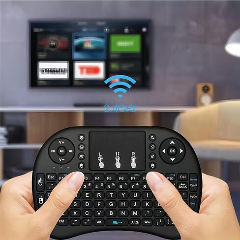 i8 2.4G Mini Wireless Keyboard, Air Mouse Portable Combo with Touchpad Mouse for Android TV Box/Smart TV/Windows PC/HTPC/Pad/Xbox/Tablet/Projector:i8 no Backlit in Kuwait