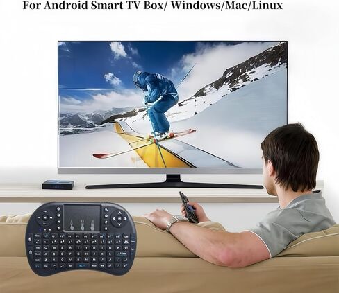 i8 2.4G Mini Wireless Keyboard, Air Mouse Portable Combo with Touchpad Mouse for Android TV Box/Smart TV/Windows PC/HTPC/Pad/Xbox/Tablet/Projector:i8 no Backlit in Kuwait