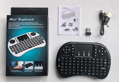 i8 2.4G Mini Wireless Keyboard, Air Mouse Portable Combo with Touchpad Mouse for Android TV Box/Smart TV/Windows PC/HTPC/Pad/Xbox/Tablet/Projector:i8 no Backlit in Kuwait