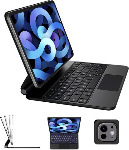 Magic Keyboard Case for iPad Air 13 (M3 2025 / M2 2024)& iPad Pro 12.9 (6th, 5th, 4th, 3rd Gen), Magnetic Floating Stand, 2.16lbs Slim Trackpad Keyboard with Backlit Keys -Travel Friendly in Saudi Arabia