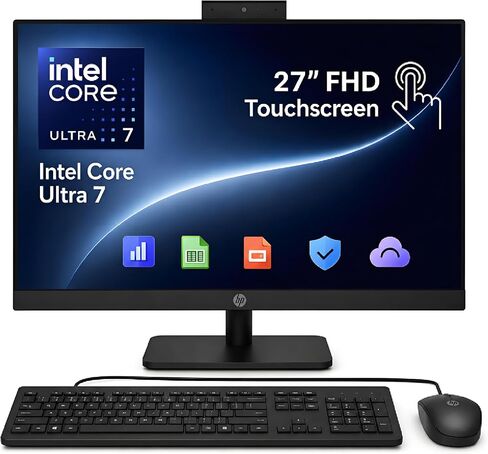 HP 27" FHD Business Touchscreen All-in-One Desktop–Intel Core Ultra 7 Processor, Ultra-Quiet Design, USB-C, External Monitor Support, Ethernet, Windows 11 (64GB RAM | 1TB SSD) in Saudi Arabia