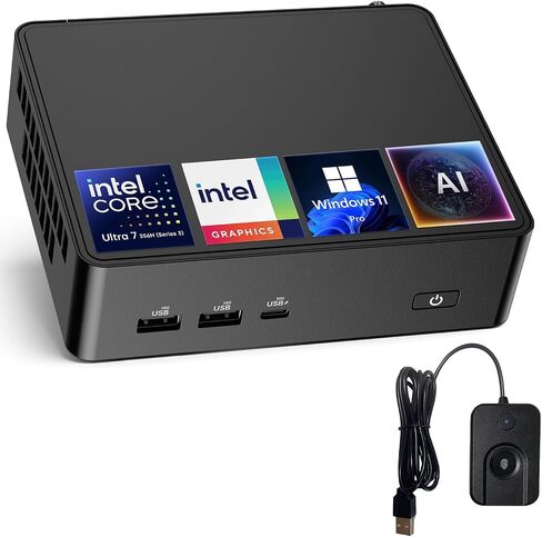 ASUS NUC 16 Pro AI Mini PC, Intel Series 3 Core Ultra 7 356H, 64GB DDR5 RAM, 1TB PCIe SSD, Win 11 Pro, Copilot+ PC, Dual 2.5G LAN, Thunderbolt 4, WiFi 7, BT 6.0, Fingerprint Reader Bundle in Saudi Arabia