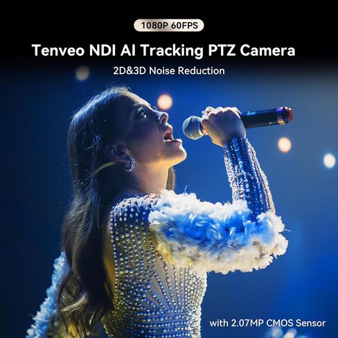 Tenveo NDI PTZ Camera, AI Humanoid & Face Auto-Tracking, 20X Optical Zoom, 3G-SDI/HDMI/USB3.0/LAN(PoE) Live Streaming with Tally Light & IP Display, for Live Streaming Video Production Church Worship in Saudi Arabia