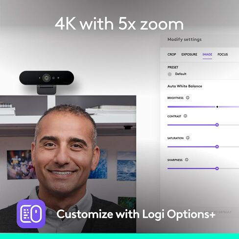 Logitech Brio 4K Webcam, Video Calling,Noise-Cancelling mic,HD Auto Light Correction,Wide Field of View,Windows Hello Works with Microsoft Teams,Google Meet, PC/Mac/Laptop/MacBook/Tablet,Pack of 4 in Saudi Arabia