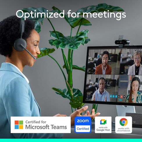 Logitech Brio 4K Webcam, Video Calling,Noise-Cancelling mic,HD Auto Light Correction,Wide Field of View,Windows Hello Works with Microsoft Teams,Google Meet, PC/Mac/Laptop/MacBook/Tablet,Pack of 4 in Saudi Arabia