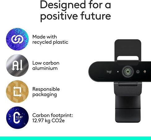 Logitech Brio 4K Webcam, Video Calling,Noise-Cancelling mic,HD Auto Light Correction,Wide Field of View,Windows Hello Works with Microsoft Teams,Google Meet, PC/Mac/Laptop/MacBook/Tablet,Pack of 4 in Saudi Arabia