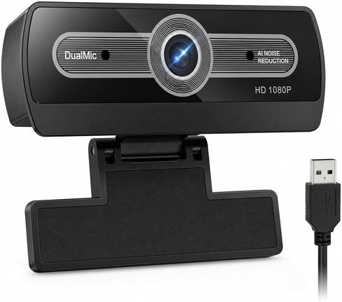 1080P Webcam with Microphone, USB Computer Camera for PC Full HD Web Cam for Desktop Computer Auto Light Adjustment Streaming Camera Plug and Play Noise Cancelling Webcam for Windows & Mac in Saudi Arabia