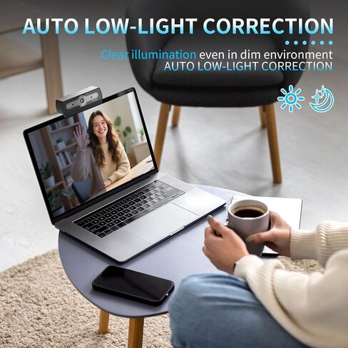 1080P Webcam with Microphone, USB Computer Camera for PC Full HD Web Cam for Desktop Computer Auto Light Adjustment Streaming Camera Plug and Play Noise Cancelling Webcam for Windows & Mac in Saudi Arabia