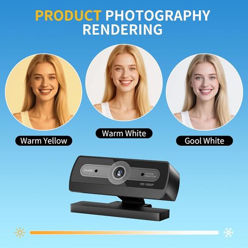 1080P Webcam with Microphone, USB Computer Camera for PC Full HD Web Cam for Desktop Computer Auto Light Adjustment Streaming Camera Plug and Play Noise Cancelling Webcam for Windows & Mac in Saudi Arabia