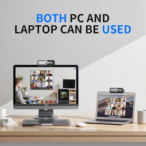 1080P Webcam with Microphone, USB Computer Camera for PC Full HD Web Cam for Desktop Computer Auto Light Adjustment Streaming Camera Plug and Play Noise Cancelling Webcam for Windows & Mac in Saudi Arabia