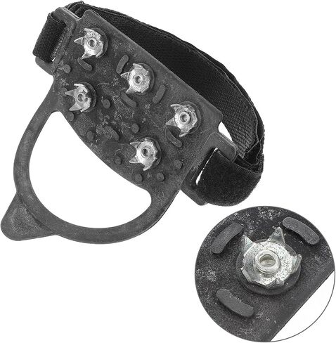 Outdoor 5-Spike Ice Grippers for Shoes and Boots, Non-Slip Traction Cleats Crampons, Sturdy Mountaineering Snow Cleats for Hiking and Ice Walking in Saudi Arabia