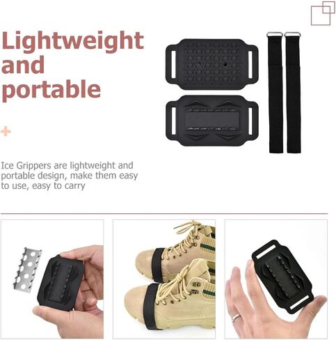 BESPORTBLE 14-Spike Rubber Anti-Slip Shoe Crampons with Elastic Adjustable Straps, Sturdy Winter Climbing Traction Cleats for Hiking, Ice Walking, and Mountaineering (1 Pair) in Saudi Arabia