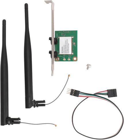 Generic BCM4323 WiFi Card 300Mbps ثنائي النطاق 2.4G 5G محول الشبكة اللاسلكية للكمبيوتر الشخصي مع هوائي مزدوج مدمج USB 9 Pin in Kuwait
