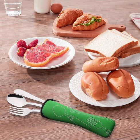 12 PCS Travel Camping Cutlery with Case Set for 4, Stainless Steel in Kuwait