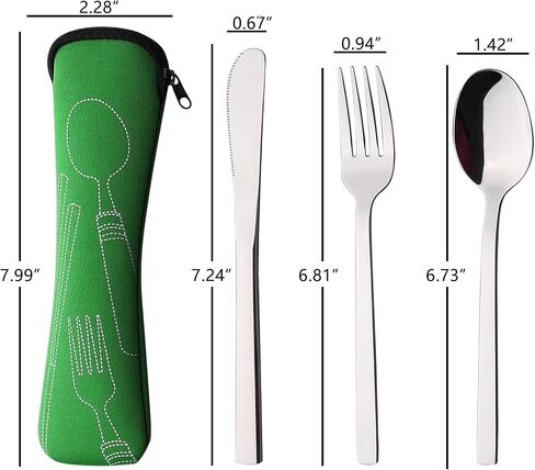 12 PCS Travel Camping Cutlery with Case Set for 4, Stainless Steel in Kuwait