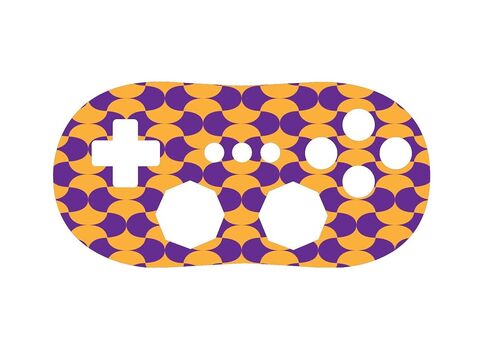 Purple and Orange Geometric Design Vinyl Decal Sticker Skin by Debbie's Designs for Wii Classic Controller in Saudi Arabia