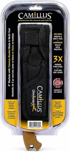 Camillus Carnivore XZ 8 "مجموعة سكاكين ذات نصل ثابت مع أداة متعددة، سكين تخييم من الفولاذ المربوط بالتيتانيوم مع غمد in Kuwait