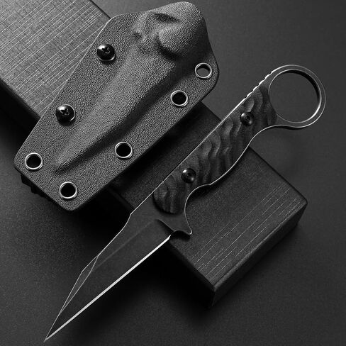 C1341 Fixed Blade Knife, K110 Black Stonewashed Steel Blade G10 Handle EDC Tool Knife for Outdoor Survival Hiking Camping(Black) in Saudi Arabia