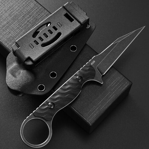 C1341 Fixed Blade Knife, K110 Black Stonewashed Steel Blade G10 Handle EDC Tool Knife for Outdoor Survival Hiking Camping(Black) in Saudi Arabia