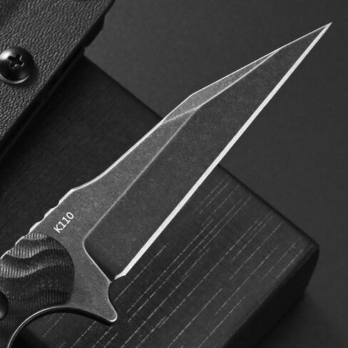C1341 Fixed Blade Knife, K110 Black Stonewashed Steel Blade G10 Handle EDC Tool Knife for Outdoor Survival Hiking Camping(Black) in Saudi Arabia