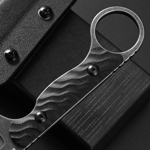 C1341 Fixed Blade Knife, K110 Black Stonewashed Steel Blade G10 Handle EDC Tool Knife for Outdoor Survival Hiking Camping(Black) in Saudi Arabia