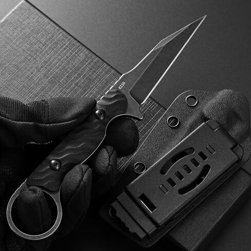 C1341 Fixed Blade Knife, K110 Black Stonewashed Steel Blade G10 Handle EDC Tool Knife for Outdoor Survival Hiking Camping(Black) in Saudi Arabia