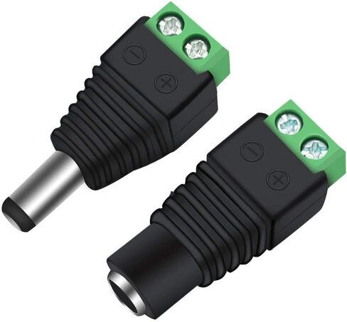 inShareplus 10 Pairs 5.5mm x 2.1mm DC Power Jack Plug Adapter Connectors, Male and Female Screw Terminal Connector for 12V Strip Lights, Low Voltage Lighting and DC Power Connection in Saudi Arabia
