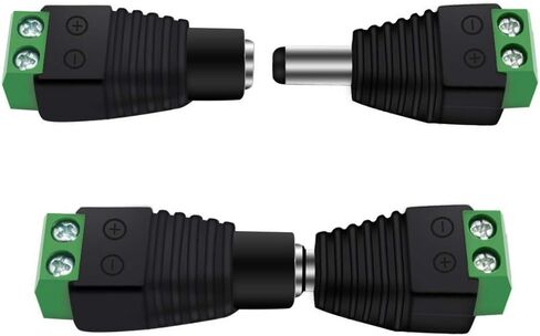 inShareplus 10 Pairs 5.5mm x 2.1mm DC Power Jack Plug Adapter Connectors, Male and Female Screw Terminal Connector for 12V Strip Lights, Low Voltage Lighting and DC Power Connection in Saudi Arabia