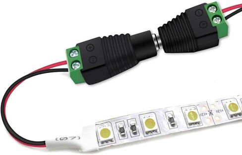 inShareplus 10 Pairs 5.5mm x 2.1mm DC Power Jack Plug Adapter Connectors, Male and Female Screw Terminal Connector for 12V Strip Lights, Low Voltage Lighting and DC Power Connection in Saudi Arabia