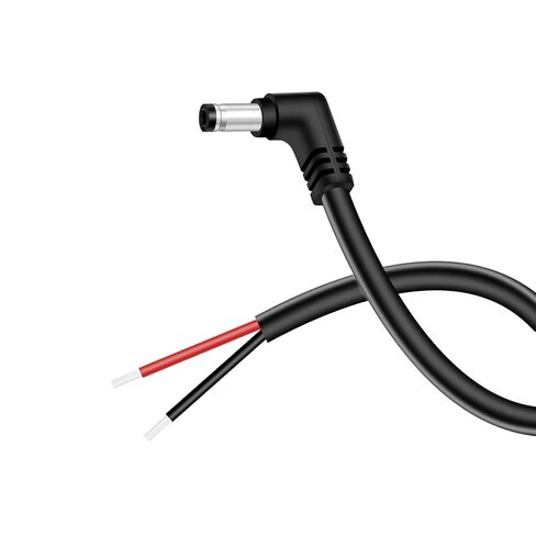 10-Pack 18AWG DC Power Pigtail Cable, 5.5mm x 2.1mm Right Angle DC Barrel Male Plug Jack Connector to Bare Wire Power Supply Adapter Repair Cord for CCTV Surveillance Security Camera LED Strip, 1FT in Kuwait