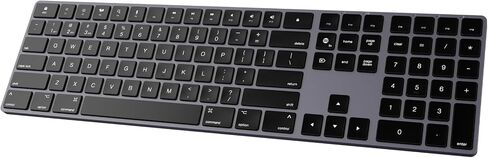 Bluetooth Slim Keyboard for Mac, Aluminum Rechargeable Keyboard Wireless, Low-Profile Silent Flat Key Compatible with Apple iMac, MacBook, Mac and iOS, Full Size - Space Gray in Kuwait
