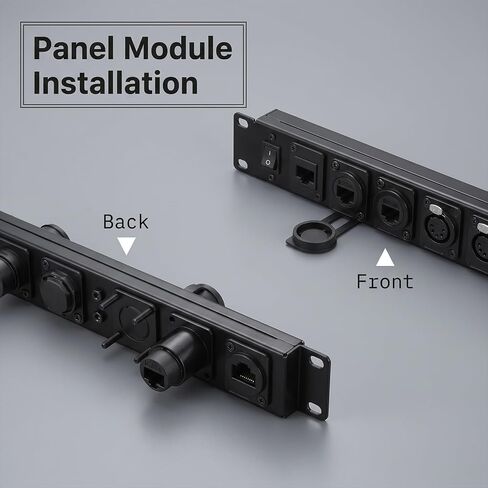 CAT6 RJ45 Panel Mount Coupler, 2 Pcs Shielded D-Type Ethernet Bulkhead Connector Female to Female Pass Through Network Adapter with Dust Cover (Black) in Saudi Arabia
