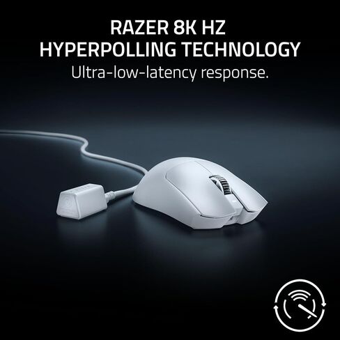 Razer Viper V3 Pro Wireless Esports Gaming Mouse: Symmetrical - 55g Lightweight - 8K Polling - 35K DPI Optical Sensor - Gen3 Optical Switches - 8 Programmable Controls - 95 Hr Battery - White in Saudi Arabia