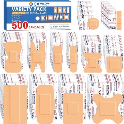 400PCS Round Bandages,Fabric Bandage ＆ Waterproof Circle Bandage Latex Free in Kuwait