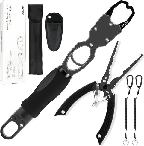 BiteX Fish Lip Gripper with 40lb Scale, 360° Rotating Fish Holder in Saudi Arabia