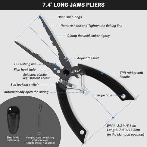 BiteX Fish Lip Gripper with 40lb Scale, 360° Rotating Fish Holder in Saudi Arabia