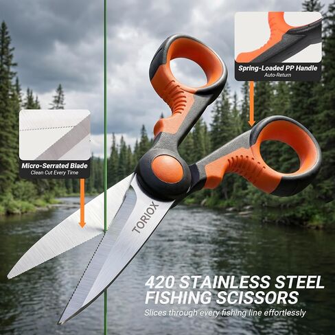 TORIOX Fishing Tool Kit,Fishing Pliers Set with Fish Lip Gripper, Fillet Knife, Braid Scissors & Multitool, Saltwater Freshwater Fishing Gear for Hook Removal, Fish Scaling & Cutting in Saudi Arabia