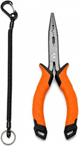 BasicGear Fishing Pliers, 7 in, Straight Nose, Carbon Steel, Orange in Kuwait