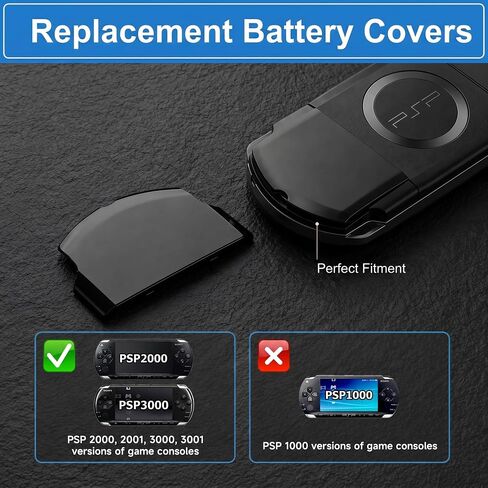 2 Pack Replacement Battery Back Cover Case for PSP 2000 2001 Console in Kuwait