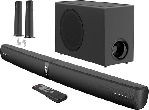 Detachable 2.1 Sound Bar with Subwoofer, 110W Soundbar for Smart TV, 3 Equalizer Modes, Bluetooth 5.3 ARC Optical AUX for TV PC Gaming Projector in Saudi Arabia