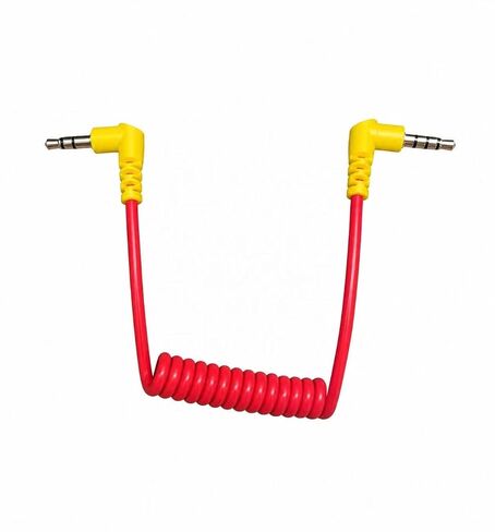 3.5mm to 3.5mm Coiled Camcorder Cable, 4-Pole TRRS Male to Male AV Cord, Right-Angle Plugs, Connects DV Camcorder AV Out to Mini DVR, Audio + Video, Retro Y2K Recording, Plug & Play in Saudi Arabia