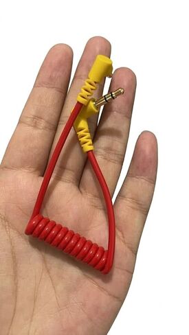 3.5mm to 3.5mm Coiled Camcorder Cable, 4-Pole TRRS Male to Male AV Cord, Right-Angle Plugs, Connects DV Camcorder AV Out to Mini DVR, Audio + Video, Retro Y2K Recording, Plug & Play in Saudi Arabia