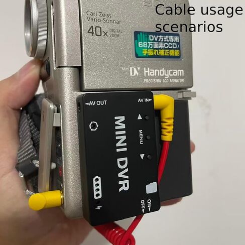 3.5mm to 3.5mm Coiled Camcorder Cable, 4-Pole TRRS Male to Male AV Cord, Right-Angle Plugs, Connects DV Camcorder AV Out to Mini DVR, Audio + Video, Retro Y2K Recording, Plug & Play in Saudi Arabia